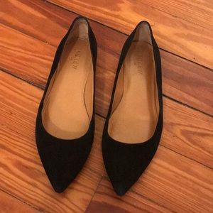 J. Crew black suede pointy toe flats
